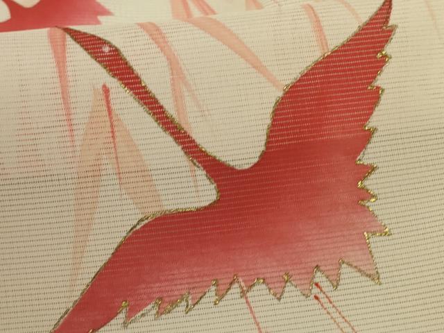 平和屋着物＊夏物 訪問着 絽 舞鳥文 金彩 洗える着物 AABE4759jd