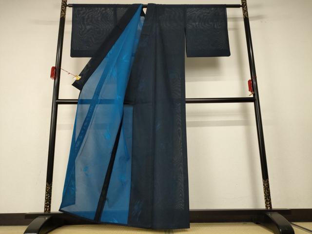 平和屋着物＊夏物 小紋 絽 流水文 正絹 逸品 AABE4761jd