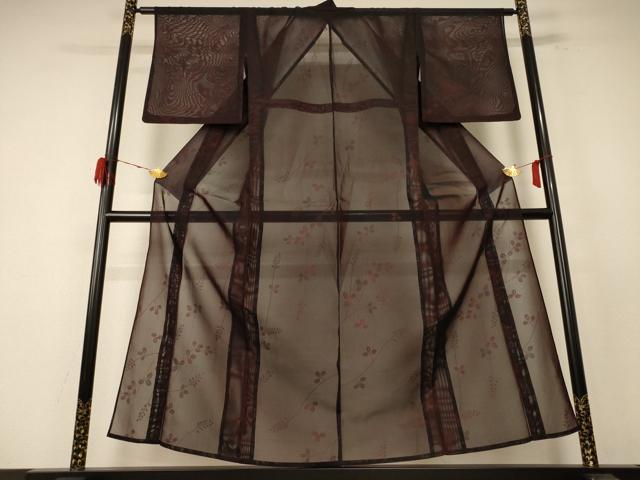 平和屋着物＊夏物 小紋 紗 萩 正絹 逸品 AABE4762jd