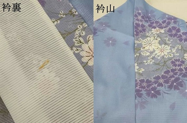 平和屋着物＊夏物 小紋 絽 花蝶文 洗える着物 AABE4765jd