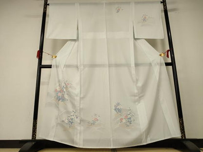 平和屋着物＊夏物 訪問着 絽 流水草花文 洗える着物 AABE4766jd