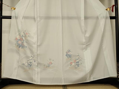 平和屋着物＊夏物 訪問着 絽 流水草花文 洗える着物 AABE4766jd
