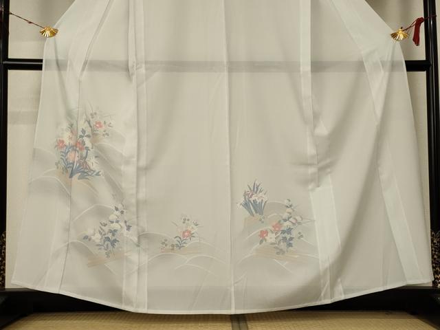 平和屋着物＊夏物 訪問着 絽 流水草花文 洗える着物 AABE4766jd