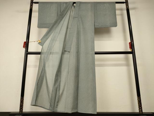 平和屋着物＊夏物 小紋 絽 斜縞 洗える着物 AABE4767jd