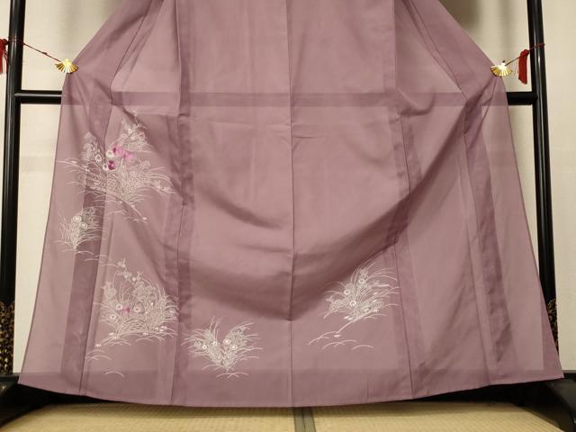 平和屋着物＊夏物　訪問着　絽　刺繍　草花文　洗える着物　未使用　AABE4770jd