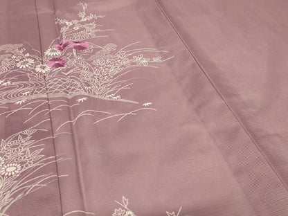 平和屋着物＊夏物　訪問着　絽　刺繍　草花文　洗える着物　未使用　AABE4770jd