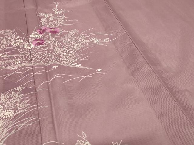平和屋着物＊夏物　訪問着　絽　刺繍　草花文　洗える着物　未使用　AABE4770jd