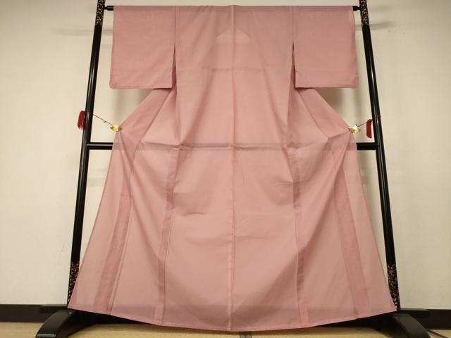 平和屋着物＊夏物 色無地 絽 ときがら茶色 洗える着物 未使用 AABE4772jd