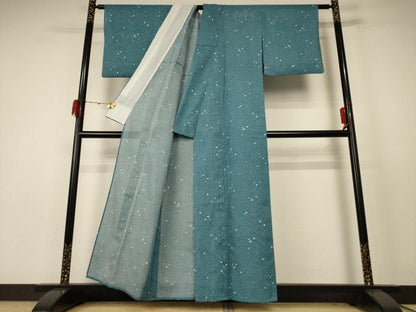 平和屋着物＊夏物 小紋 絽 丸文 洗える着物 AABE4774jd