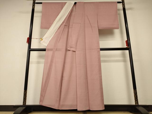 平和屋着物＊夏物　色無地　絽　ときがら茶色　洗える着物　AABE4775jd
