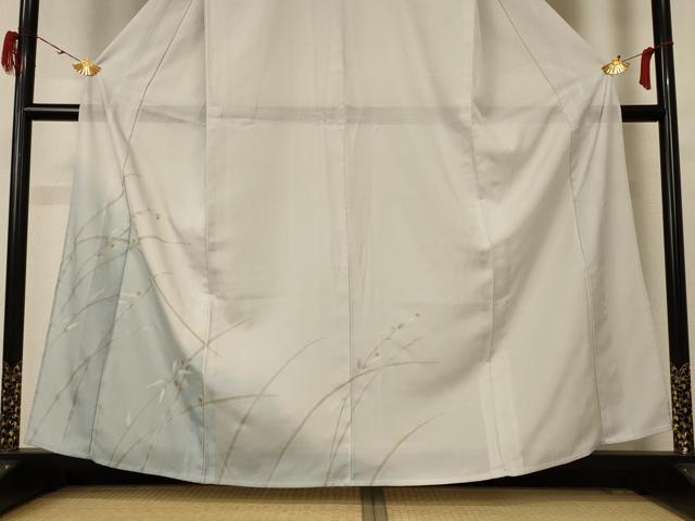 平和屋着物＊夏物　訪問着　絽　枝葉文　暈し染め　銀彩　洗える着物　AABE4781jd 平和屋着物＊夏物 訪問着 絽 枝葉文 暈し染め 銀彩 洗える