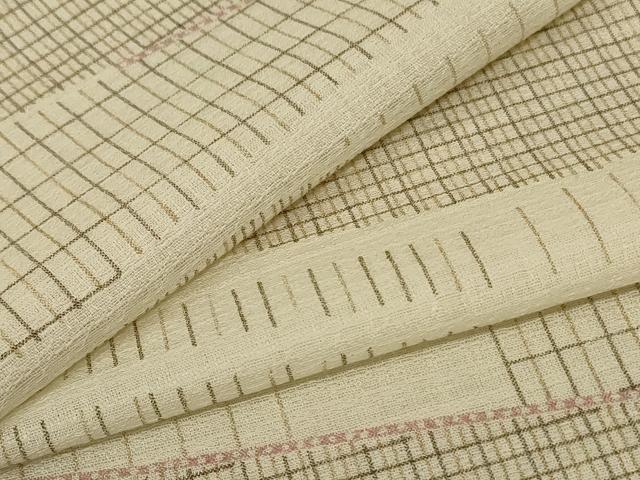 平和屋着物＊夏物 小紋 紗 横段文 洗える着物 AABE4784jd