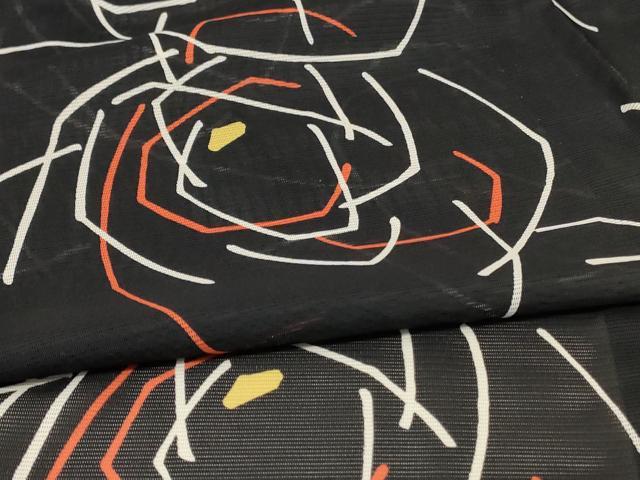 平和屋着物＊夏物 小紋 絽 花づくし 洗える着物 AABE4786jd