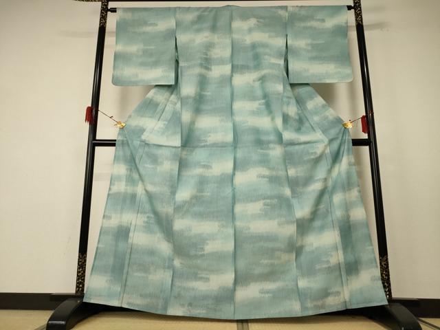 平和屋着物＊夏物 小紋 紗 流水舞葉文 正絹 逸品 AABE4788jd
