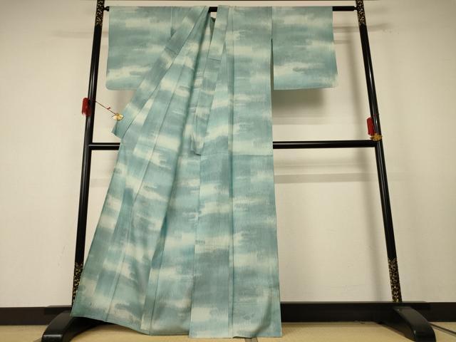 平和屋着物＊夏物 小紋 紗 流水舞葉文 正絹 逸品 AABE4788jd