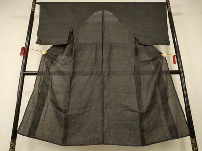 平和屋着物＊夏物 男性 石川県指定無形文化財 能登上布 本麻手織上布 110亀甲 総詰め 麻 逸品 AABE4789jd