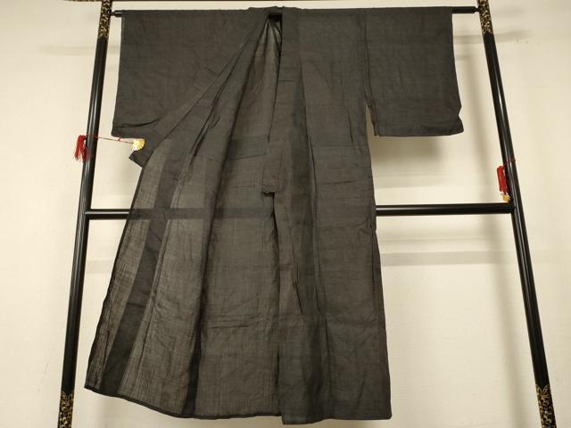 平和屋着物＊夏物 男性 石川県指定無形文化財 能登上布 本麻手織上布 110亀甲 総詰め 麻 逸品 AABE4789jd