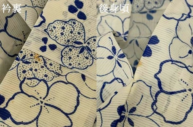 平和屋着物＊夏物 小紋 絽 花づくし 洗える着物 AABE4791jd