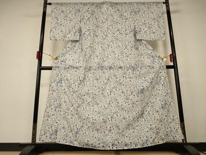 平和屋着物＊夏物 小紋 絽 花づくし 洗える着物 AABE4791jd