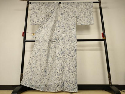 平和屋着物＊夏物 小紋 絽 花づくし 洗える着物 AABE4791jd