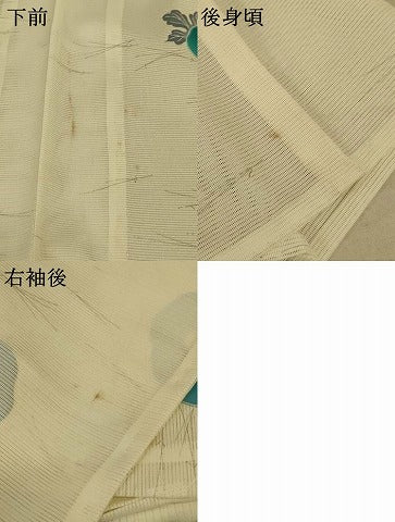 平和屋着物＊夏物 小紋 絽 草花文 洗える着物 AABE4792jd
