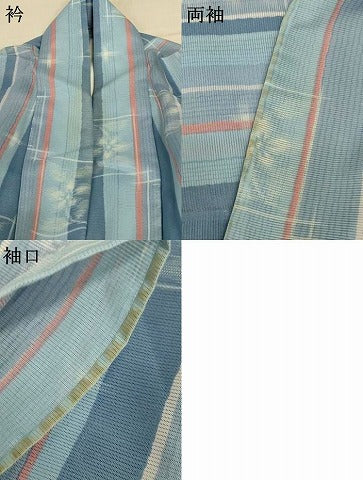 平和屋着物＊夏物　小紋　絽　色紙花文　洗える着物　AABH3200jd 平和屋着物＊夏物 絽 小紋 色紙花文 洗える着物 AABE4793jd