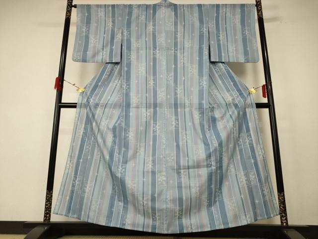 平和屋着物＊夏物　小紋　絽　色紙花文　洗える着物　AABH3200jd 平和屋着物＊夏物 絽 小紋 色紙花文 洗える着物 AABE4793jd