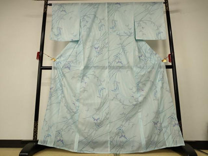 平和屋着物＊夏物 小紋 絽 舞蝶文 洗える着物 AABE4795jd