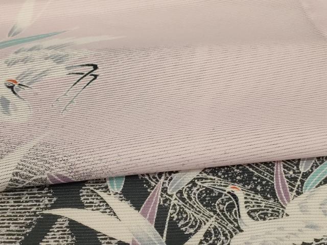 平和屋着物＊夏物 訪問着 絽 流水舞鶴文 洗える着物 AABE4797jd