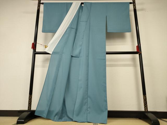 平和屋着物＊夏物 色無地 絽 水浅葱色 洗える着物 AABE4798jd