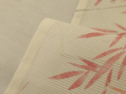 平和屋着物＊夏物 小紋 絽 枝葉文 洗える着物 AABE4799jd