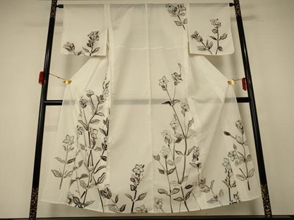平和屋着物＊夏物 訪問着 絽 草花文 洗える着物 AABE4800jd