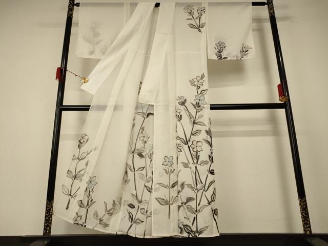 平和屋着物＊夏物 訪問着 絽 草花文 洗える着物 AABE4800jd