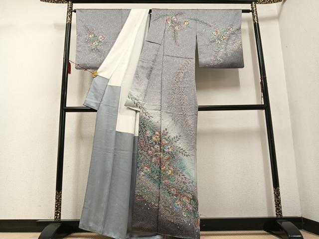 平和屋着物●訪問着　辻が花　絞り　暈し染め　金彩　正絹　逸品　AABE4806ph 平和屋着物○訪問着 辻が花 絞り 暈し染め 金彩 正絹 逸品 AABE4806ph