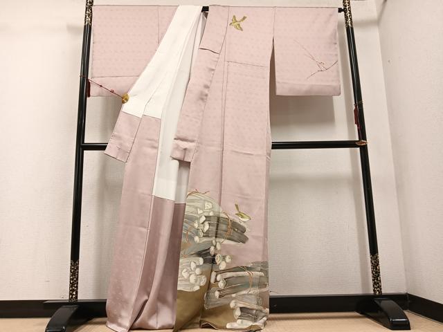 平和屋着物●訪問着　作家物　周　伝承の美　鳥　兎　暈し染め　金彩　正絹　逸品　AABE4815ph 平和屋着物○訪問着 作家物 周 伝承の美 鳥 兎 暈し