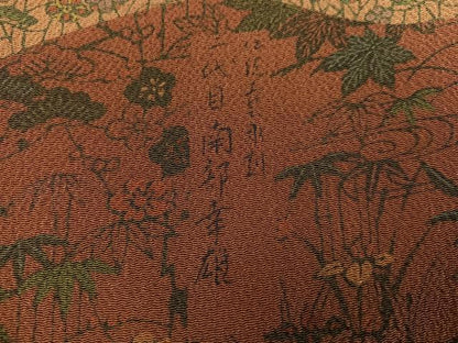 平和屋着物●人間国宝・南部芳松の息子 伝統工芸伝承者彫刻・南部幸雄　型染　訪問着　草花文　鬼しぼ縮緬　正絹　逸品　AABE4825ph