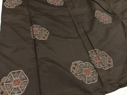 平和屋着物●本場大島紬　亀甲花文　正絹　逸品　AABE4826ph