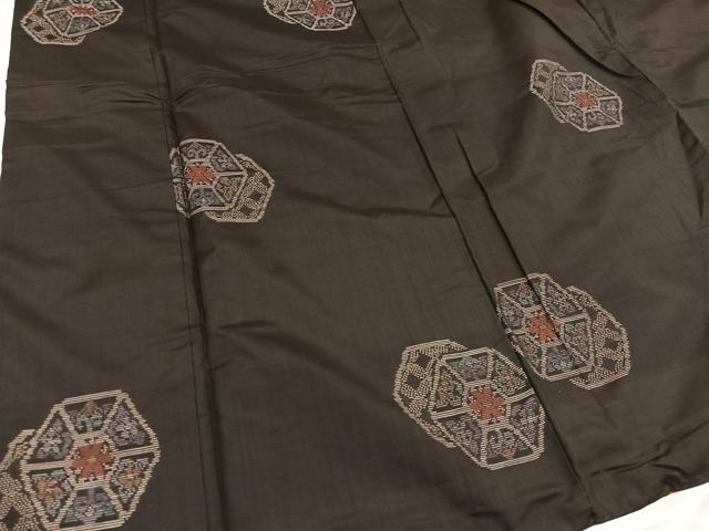 平和屋着物●本場大島紬　亀甲花文　正絹　逸品　AABE4826ph