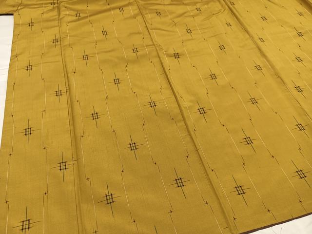 平和屋着物●上質な紬　琉球絣文様　正絹　逸品　AABE4829ph