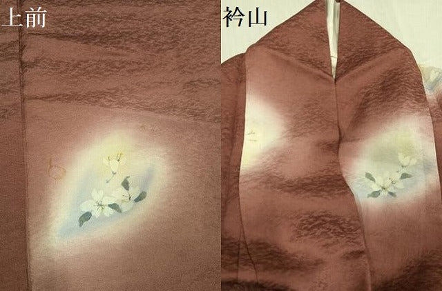 平和屋着物●上質な小紋 手描き 舞桜 暈し染め 正絹 逸品 AABE4830ph