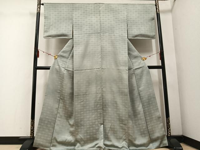 平和屋着物●上質な色無地 花地紋 蕎麦切色 正絹 逸品 AABE4832ph