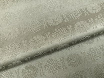 平和屋着物●上質な色無地 花地紋 蕎麦切色 正絹 逸品 AABE4832ph