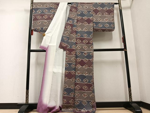 平和屋着物●上質な小紋 草花文 正絹 逸品 AABE4834ph