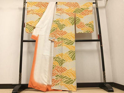 平和屋着物●訪問着　立波文　正絹　逸品　AABE4838ph