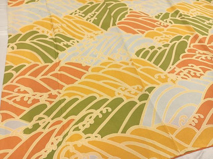 平和屋着物●訪問着　立波文　正絹　逸品　AABE4838ph