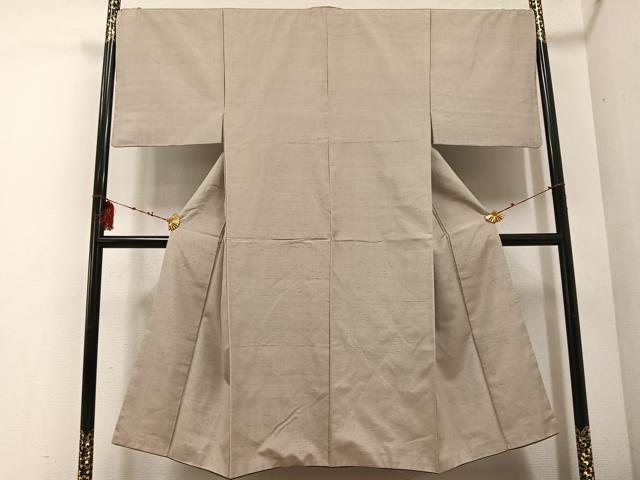 平和屋着物●男性　紬　色無地　白橡色　正絹　逸品　AABE4841ph 平和屋着物○男性 紬 色無地 白橡色 正絹 逸品 AABE4841ph