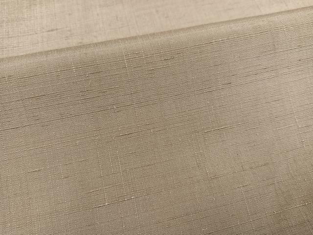 平和屋着物○男性 紬 色無地 白橡色 正絹 逸品 AABE4841ph