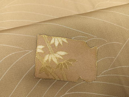 平和屋着物●訪問着 駒刺繍 雪輪色紙草花文 暈し染め 金彩 正絹 逸品 未使用 AABE4858ph