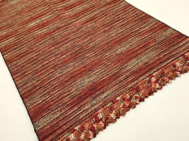 平和屋着物▼和装小物　ショール2点セット　リボンヤーン　裂き織り　ストール　防寒　逸品　AABE4906ay