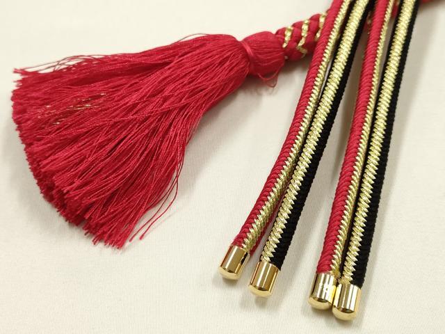 平和屋着物●和装小物　振袖用帯締め　装飾　つまみ細工　パール　ラインストーン　金糸　逸品　AABE4908ay